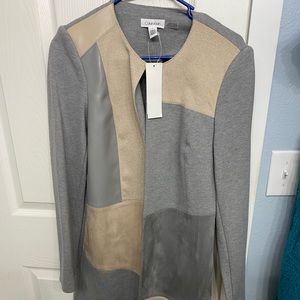 Calvin Klein Colorblock mixed-media topper jacket